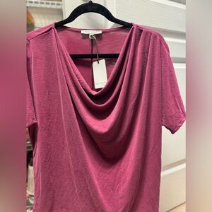 NWT Green Envelope Fuschia Cowl Neck